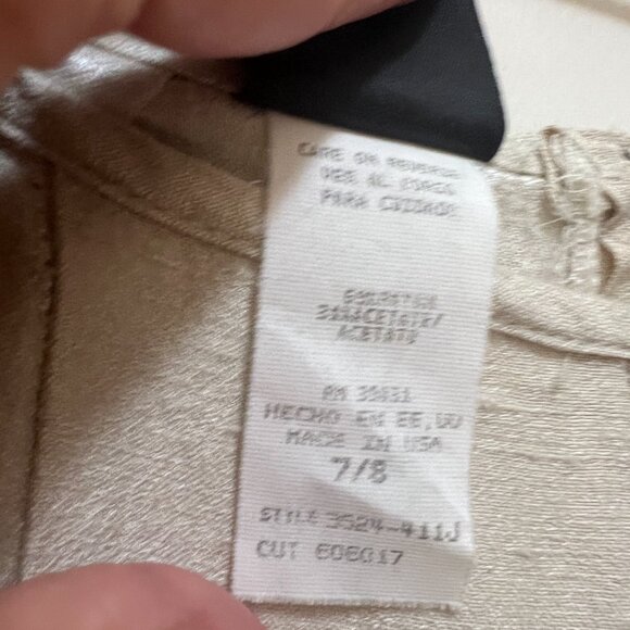 My Michelle Vintage Pants w/ Back Zipper & Raw Silk Texture  Made of Acetate 7-8 - Picture 6 of 12